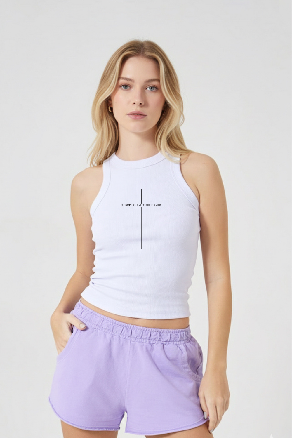 Regata Canelada Feminina Dois ou Mais - Cruz