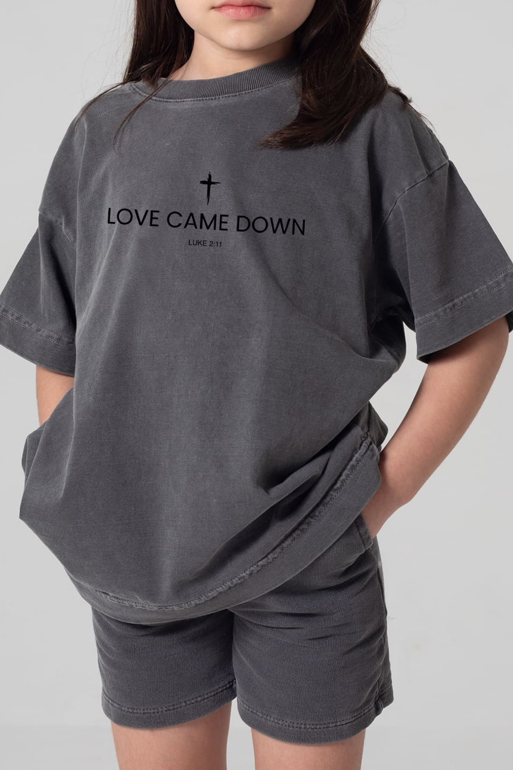 Camiseta Oversized Infantil Dois ou Mais - Love Came Down