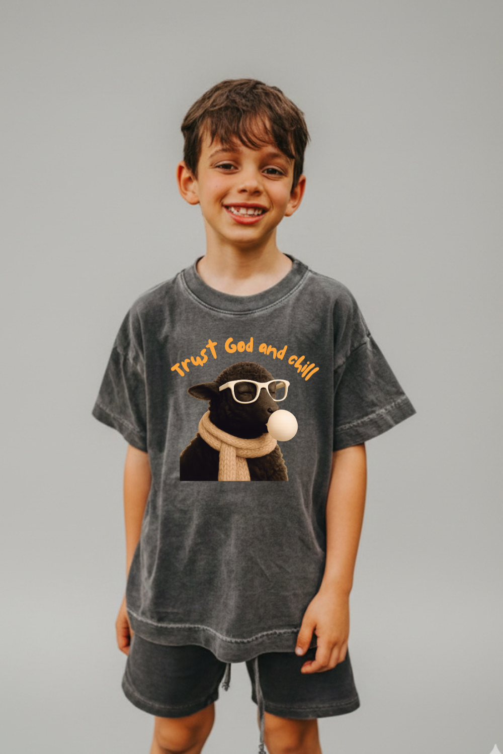 Camiseta Oversized Infantil Dois ou Mais - Trust God