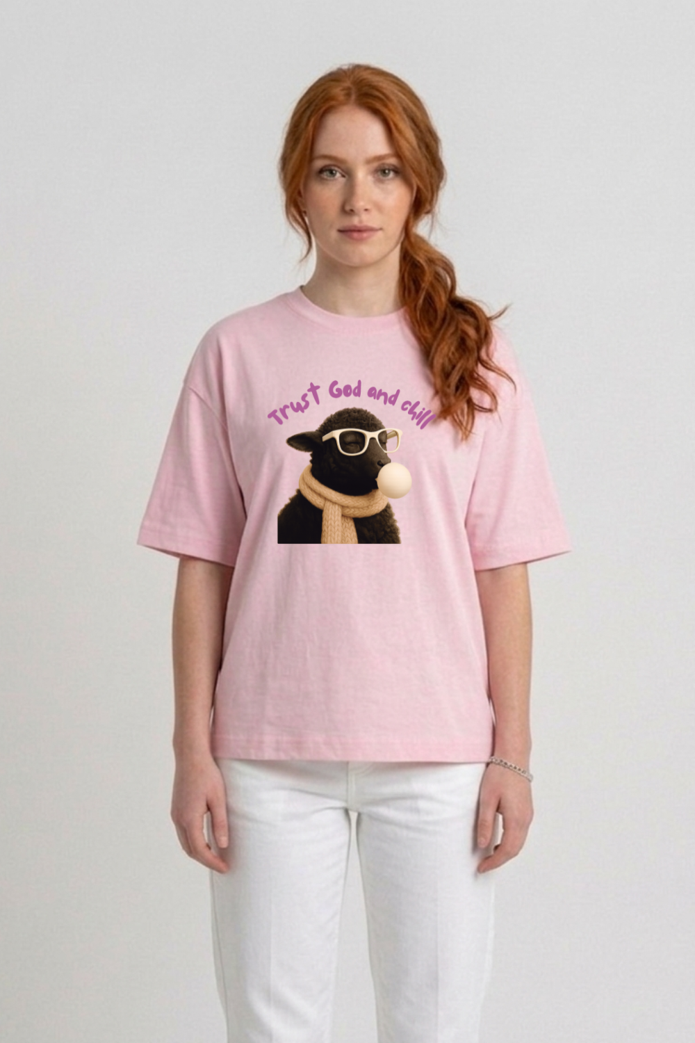 Camiseta Heavy Boxy Dois ou Mais - Trust God