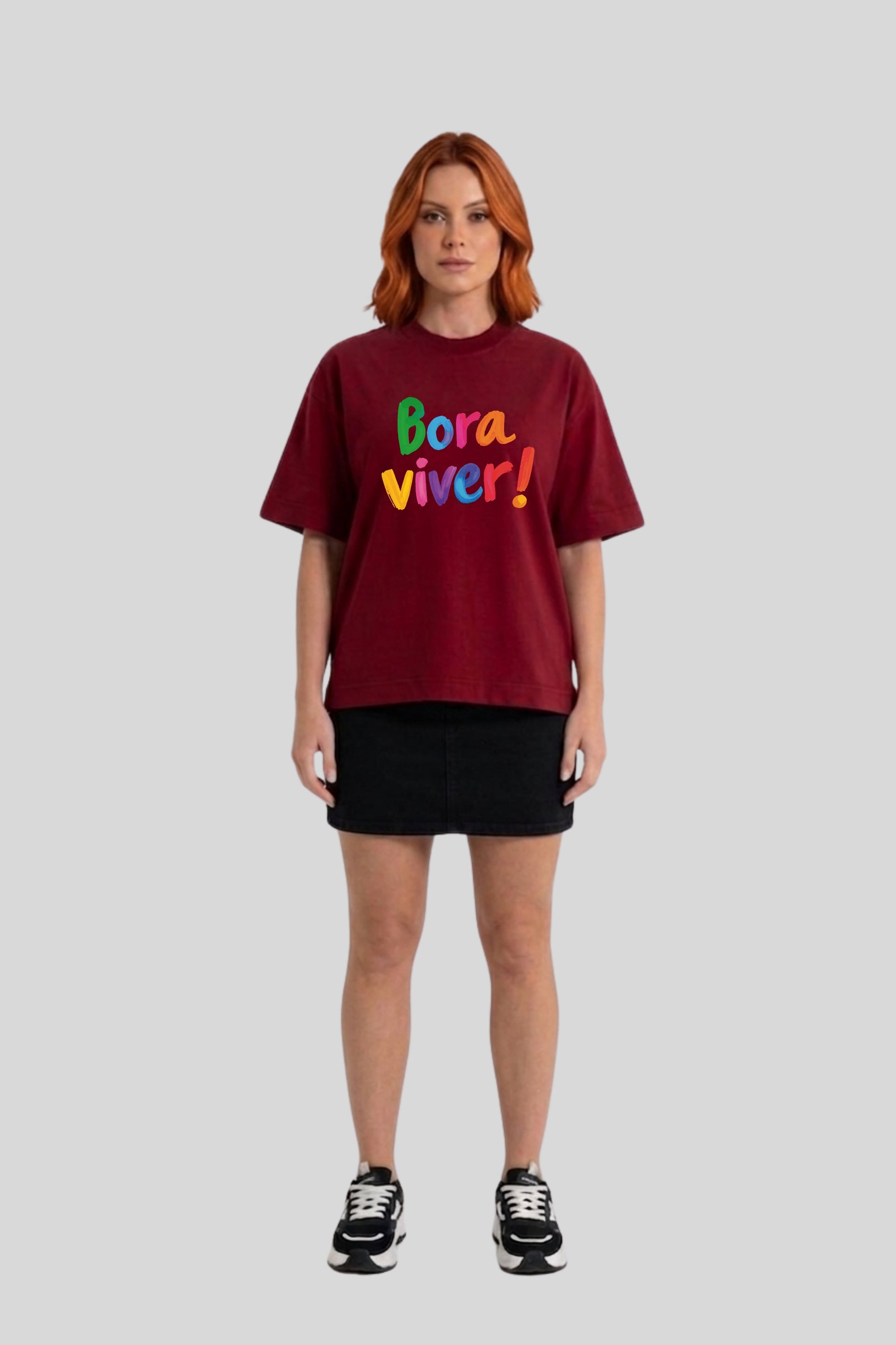 Camiseta Heavy Boxy Dois ou Mais - Bora Viver Color