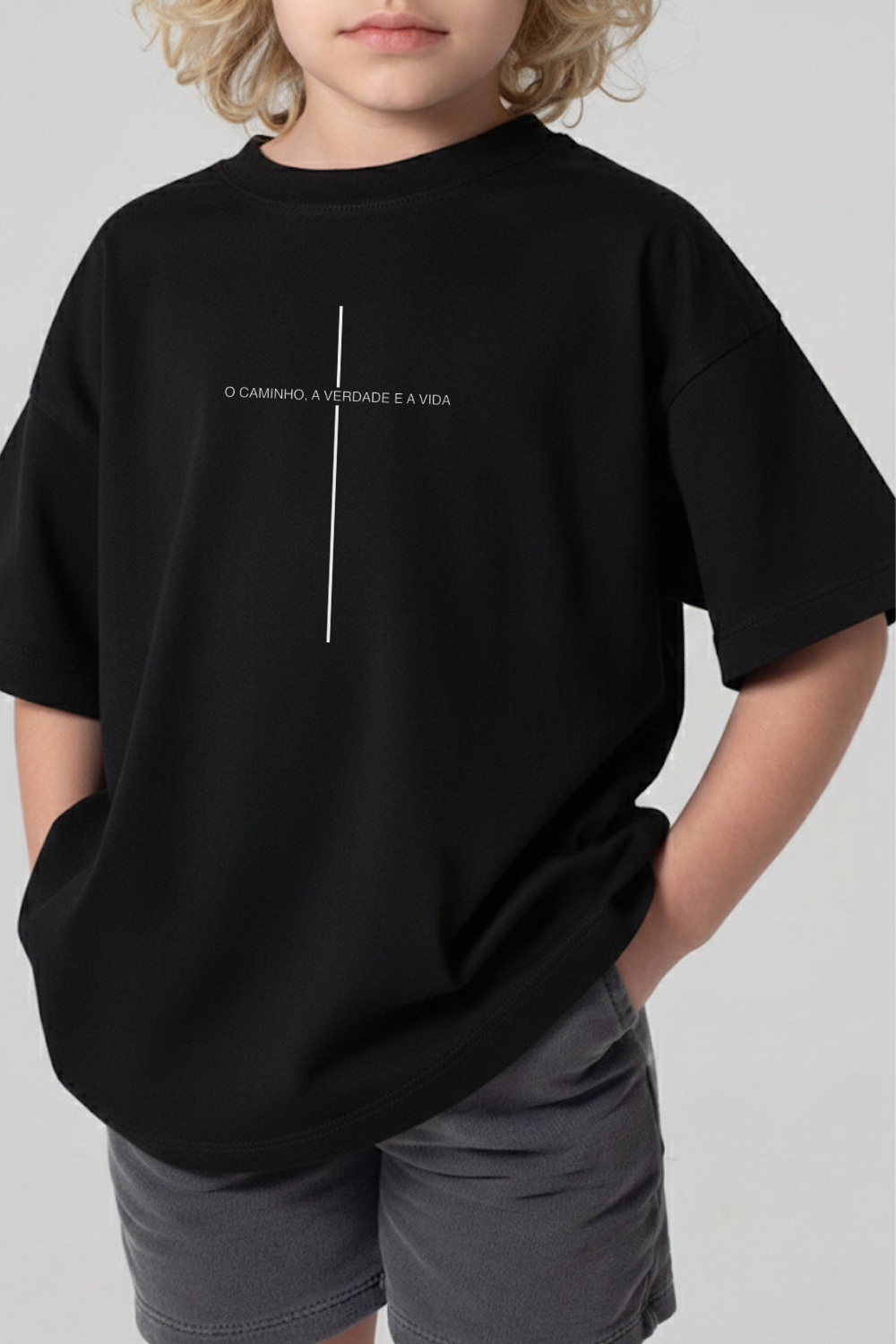 Camiseta Oversized Infantil Dois ou Mais - Cruz