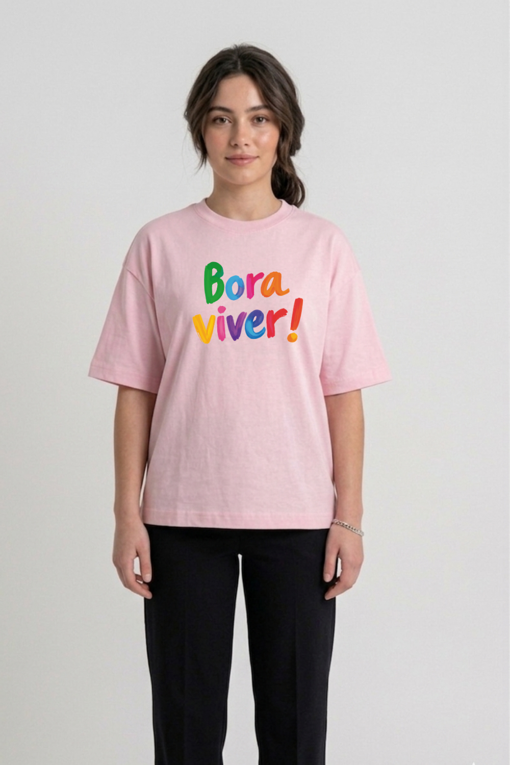 Camiseta Heavy Boxy Dois ou Mais - BORA VIVER COLOR