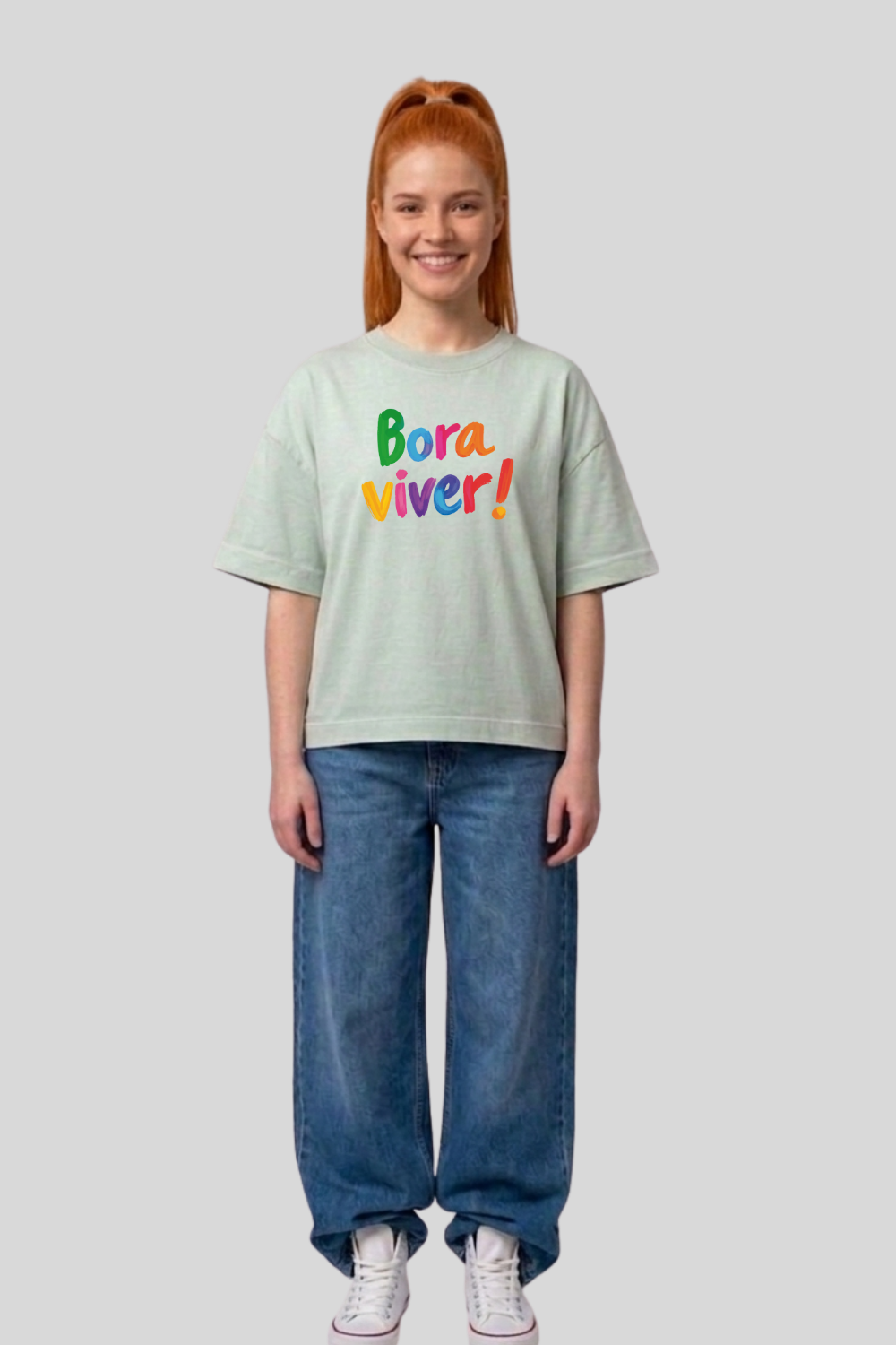 Camiseta Heavy Boxy Dois ou Mais - BORA VIVER COLOR