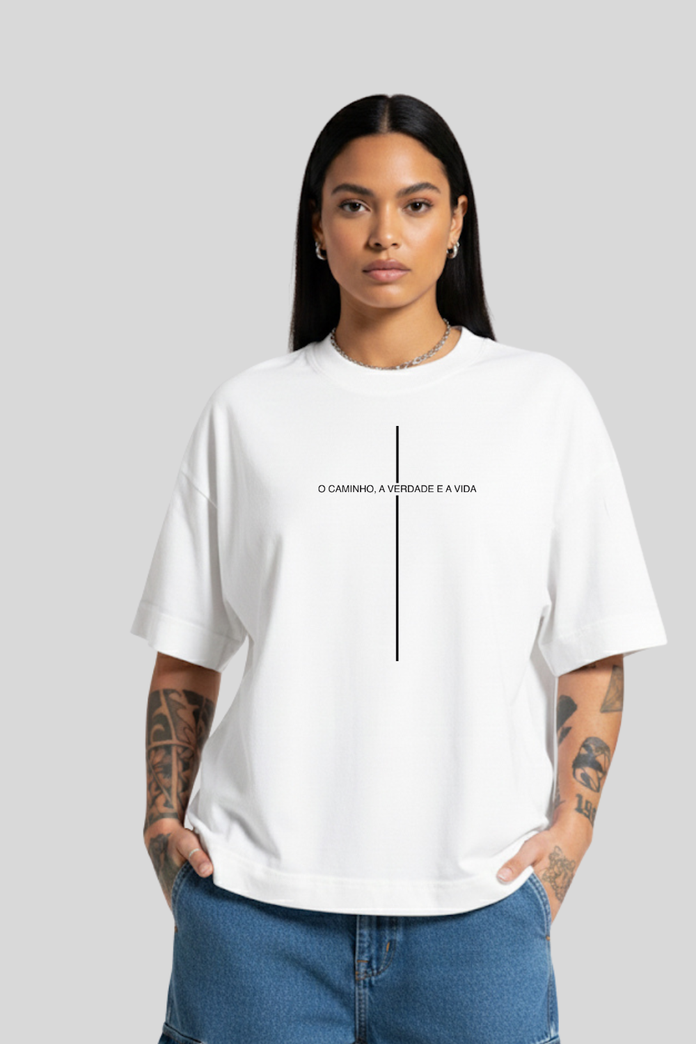 Camiseta Heavy Boxy Dois ou Mais - Cruz