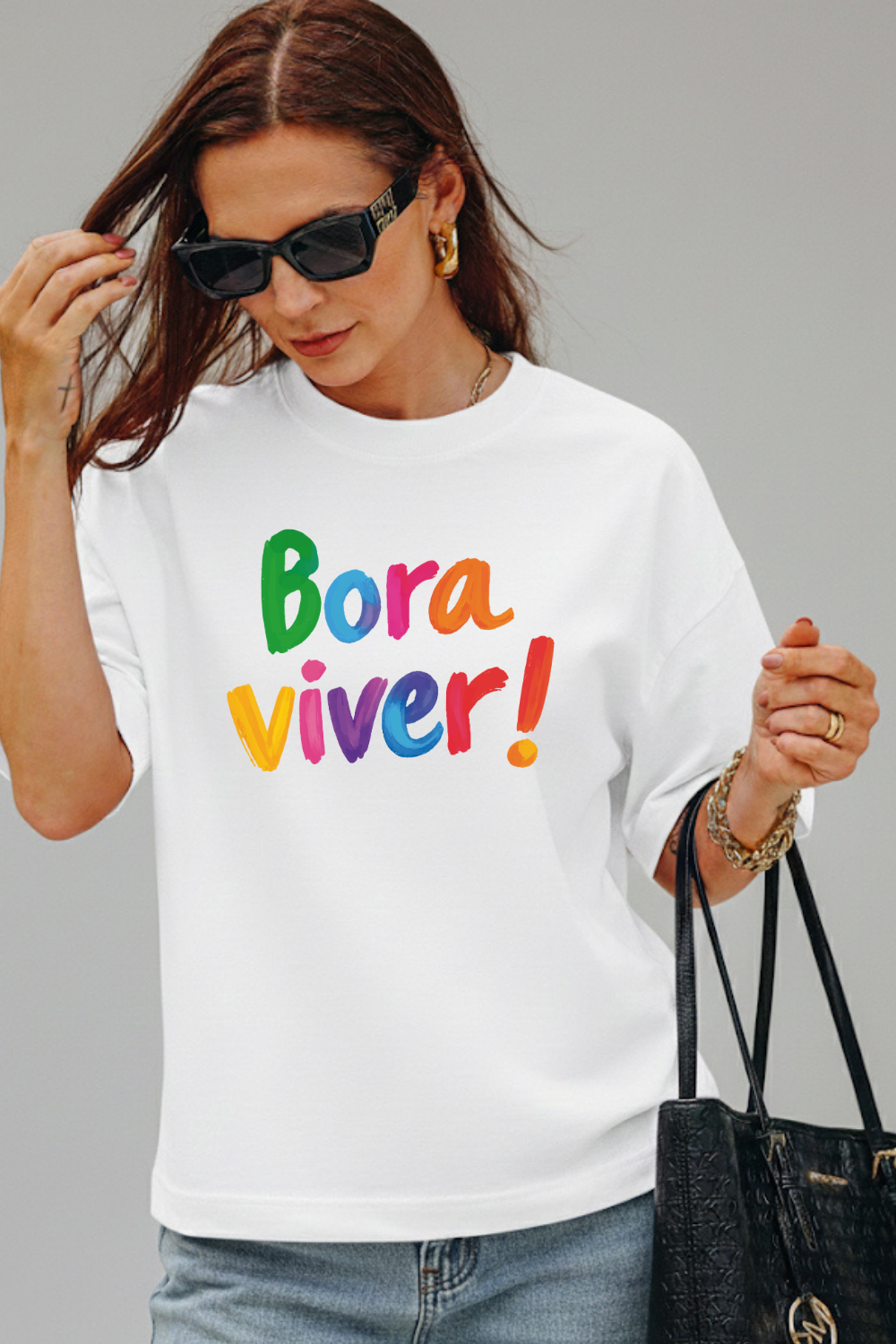 Camiseta Heavy Boxy Dois ou Mais - BORA VIVER COLOR