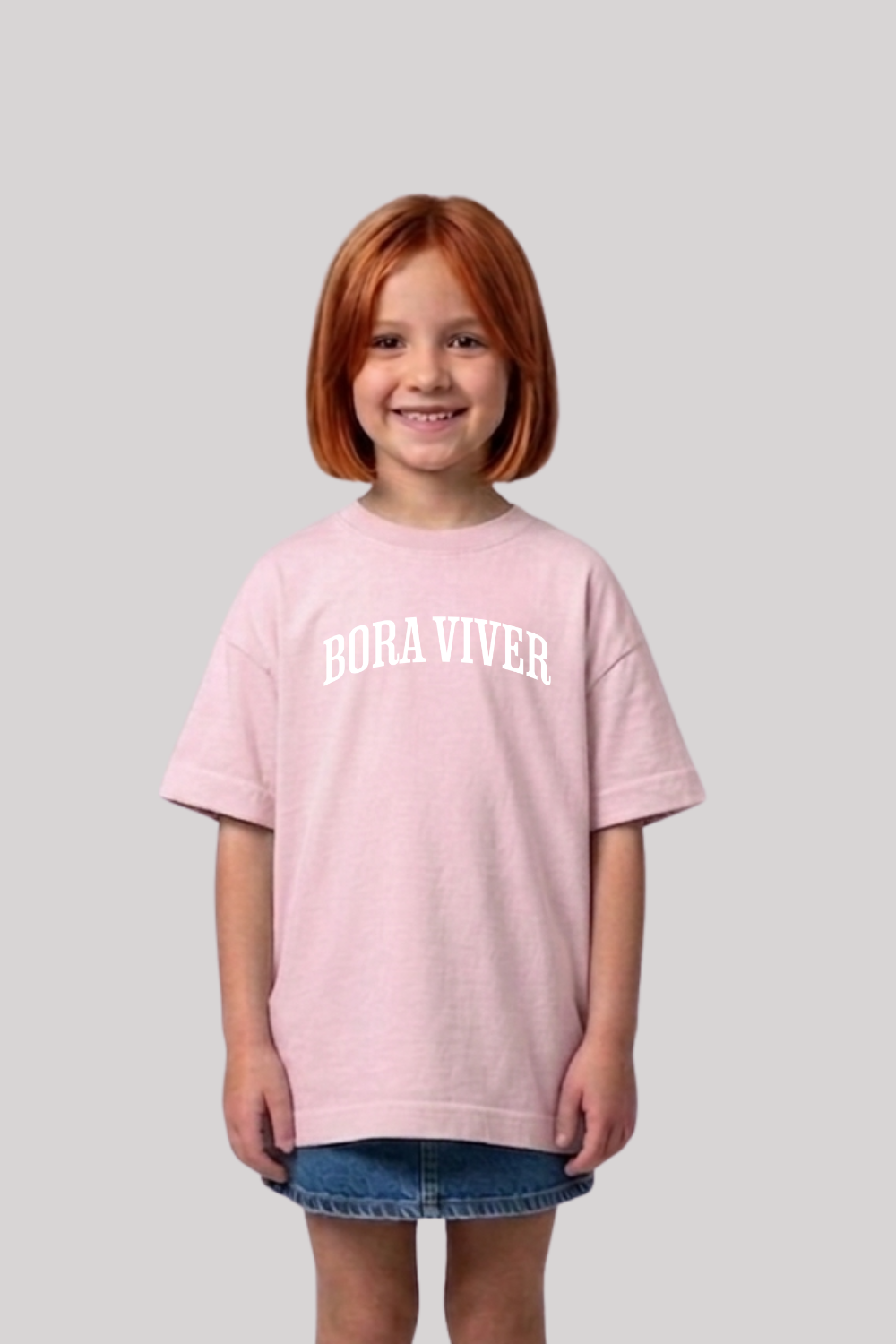 Camiseta Oversized Infantil Dois ou Mais - Bora Viver