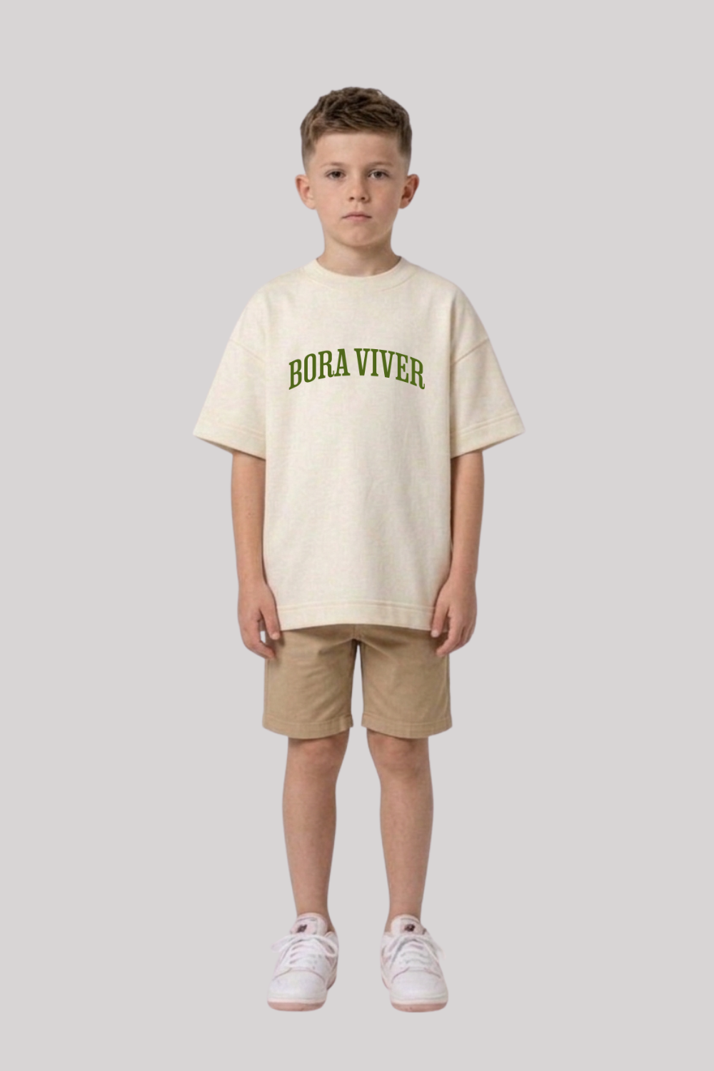 Camiseta Oversized Infantil Dois ou Mais - Bora Viver