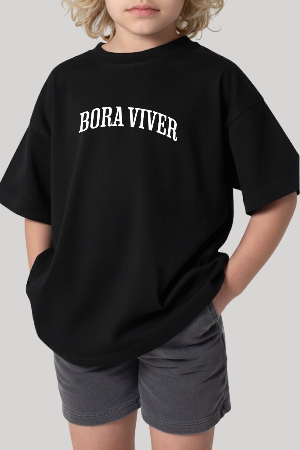 Camiseta Oversized Infantil Dois ou Mais - Bora Viver