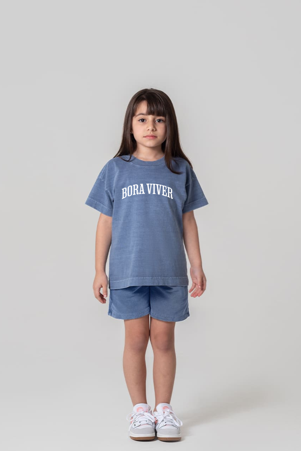 Camiseta Oversized Infantil Dois ou Mais - Bora Viver