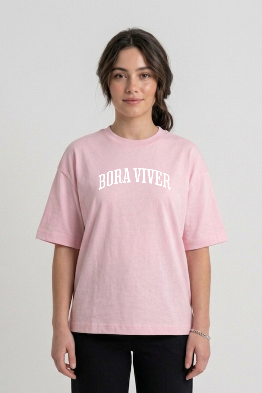 Camiseta Heavy Boxy Dois ou Mais - Bora Viver