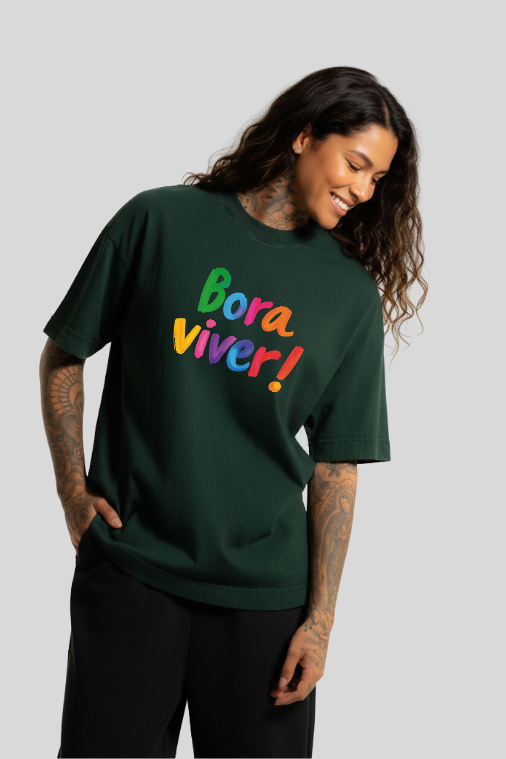Camiseta Oversized Heavy Dois ou Mais - BORA VIVER COLOR