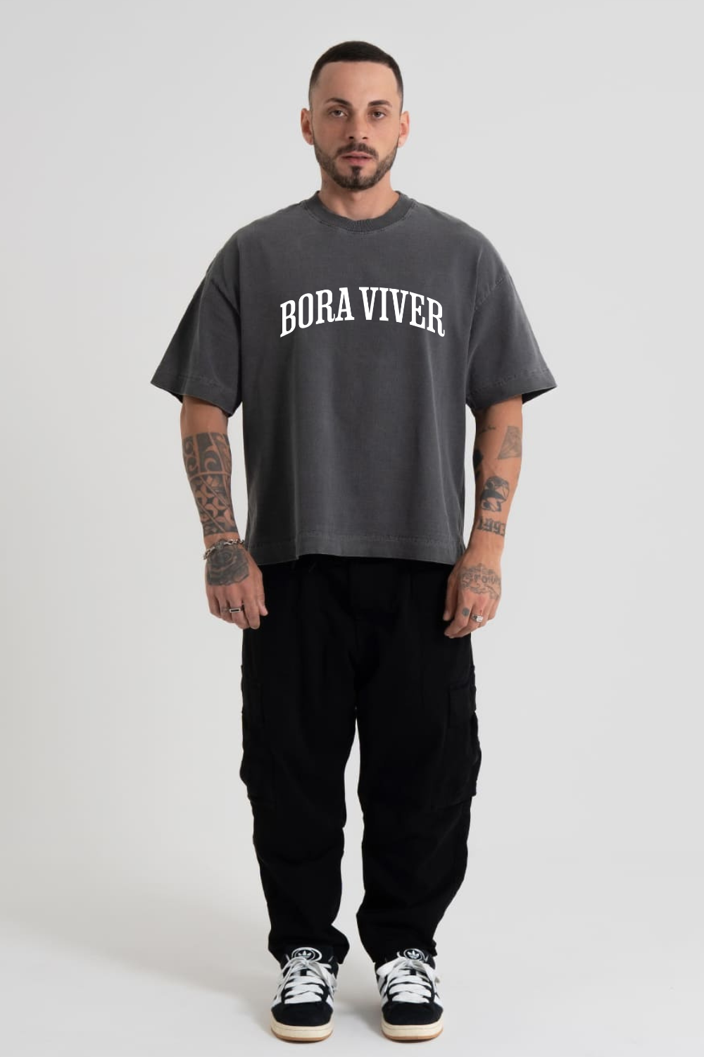 Camiseta Heavy Boxy Dois ou Mais - Bora Viver