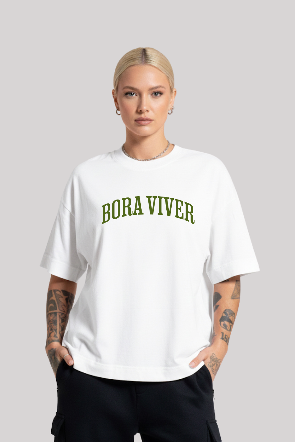 Camiseta Heavy Boxy Dois ou Mais - Bora Viver