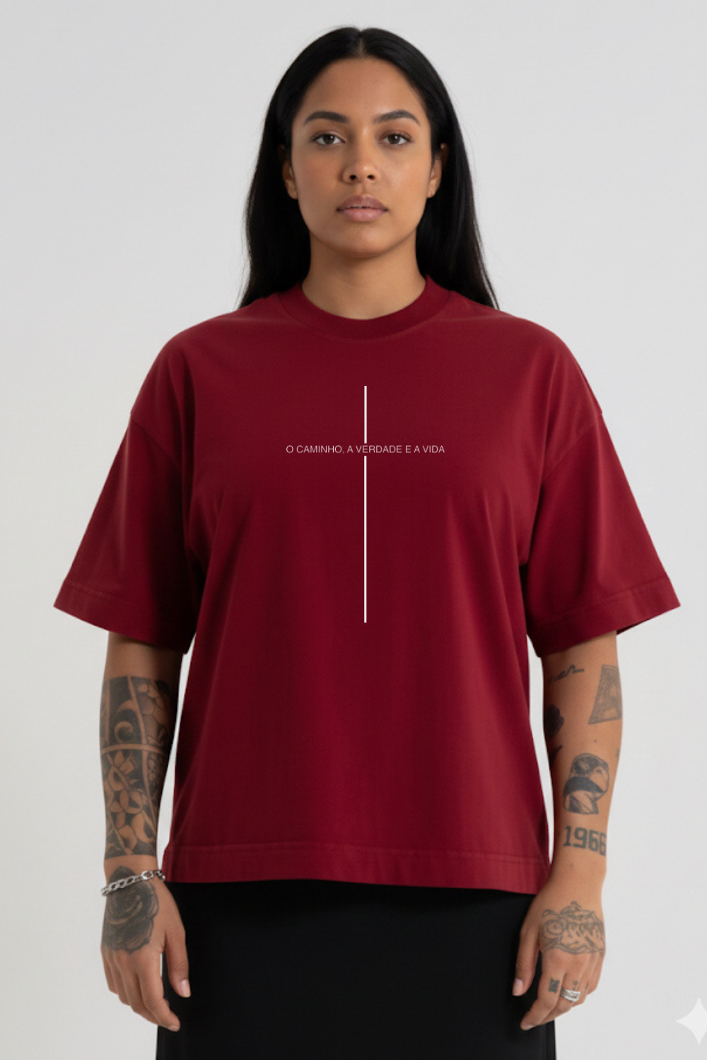 Camiseta Heavy Boxy Dois ou Mais - Cruz