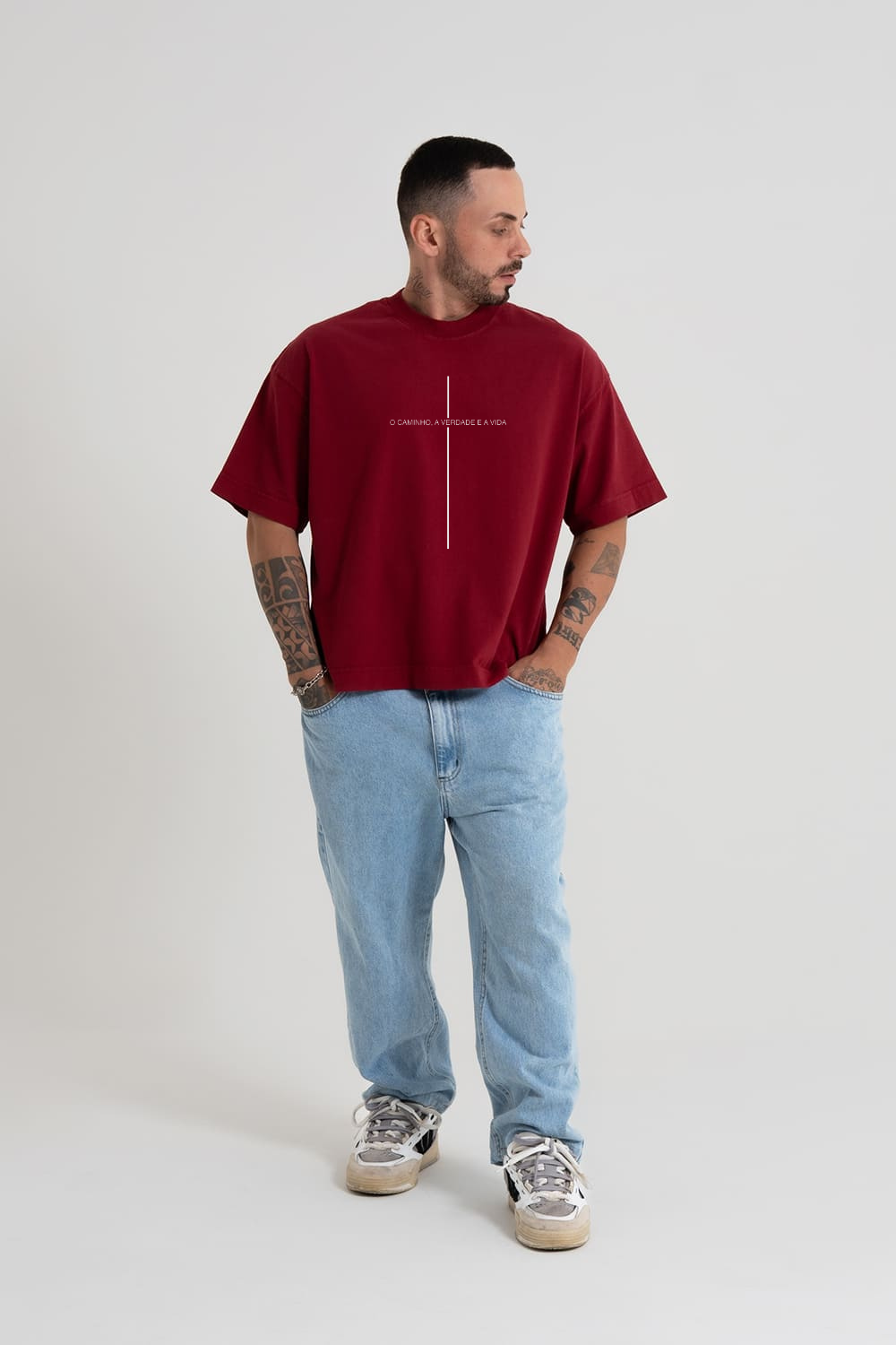 Camiseta Heavy Boxy Dois ou Mais - Cruz