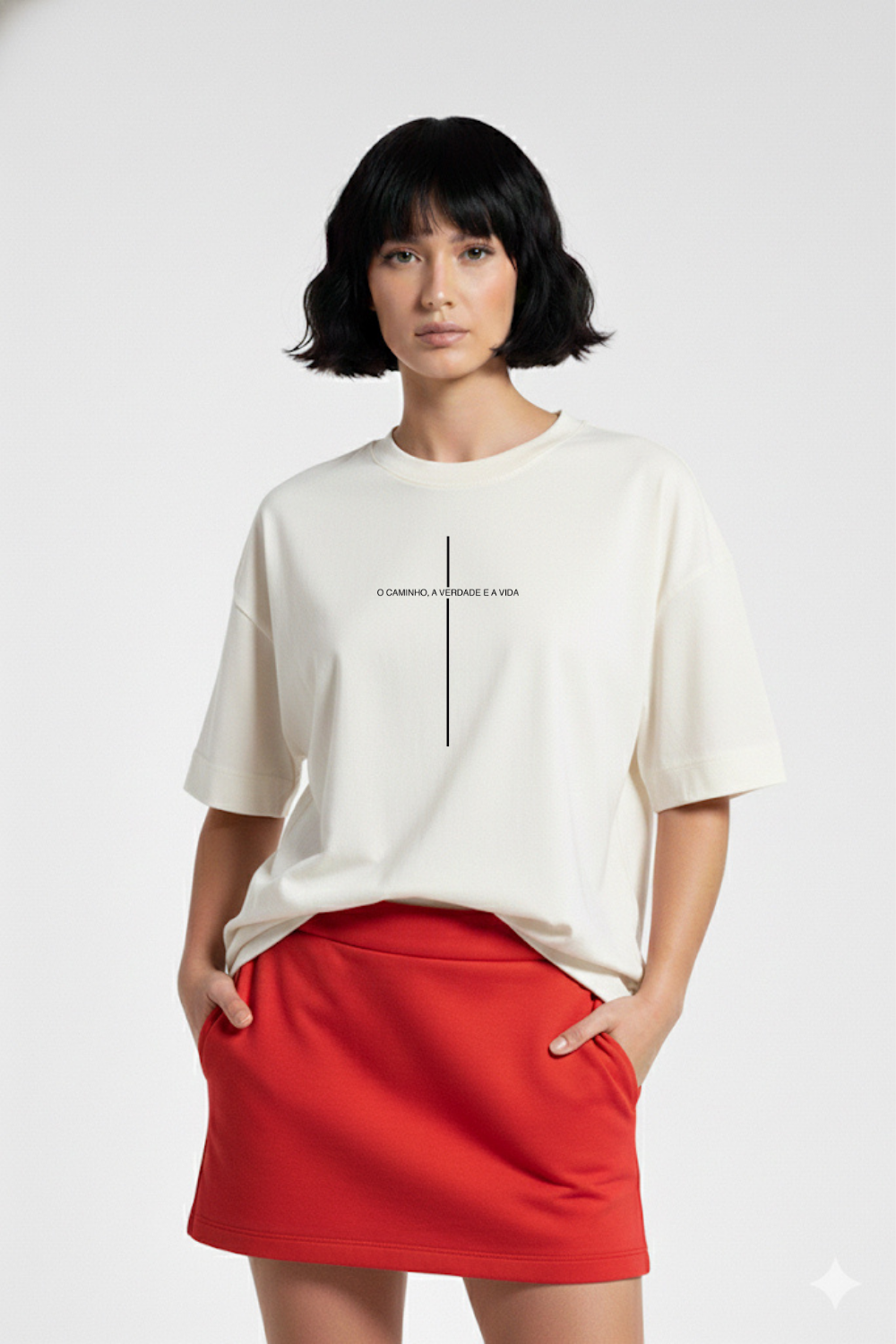 Camiseta Heavy Boxy Dois ou Mais - Cruz