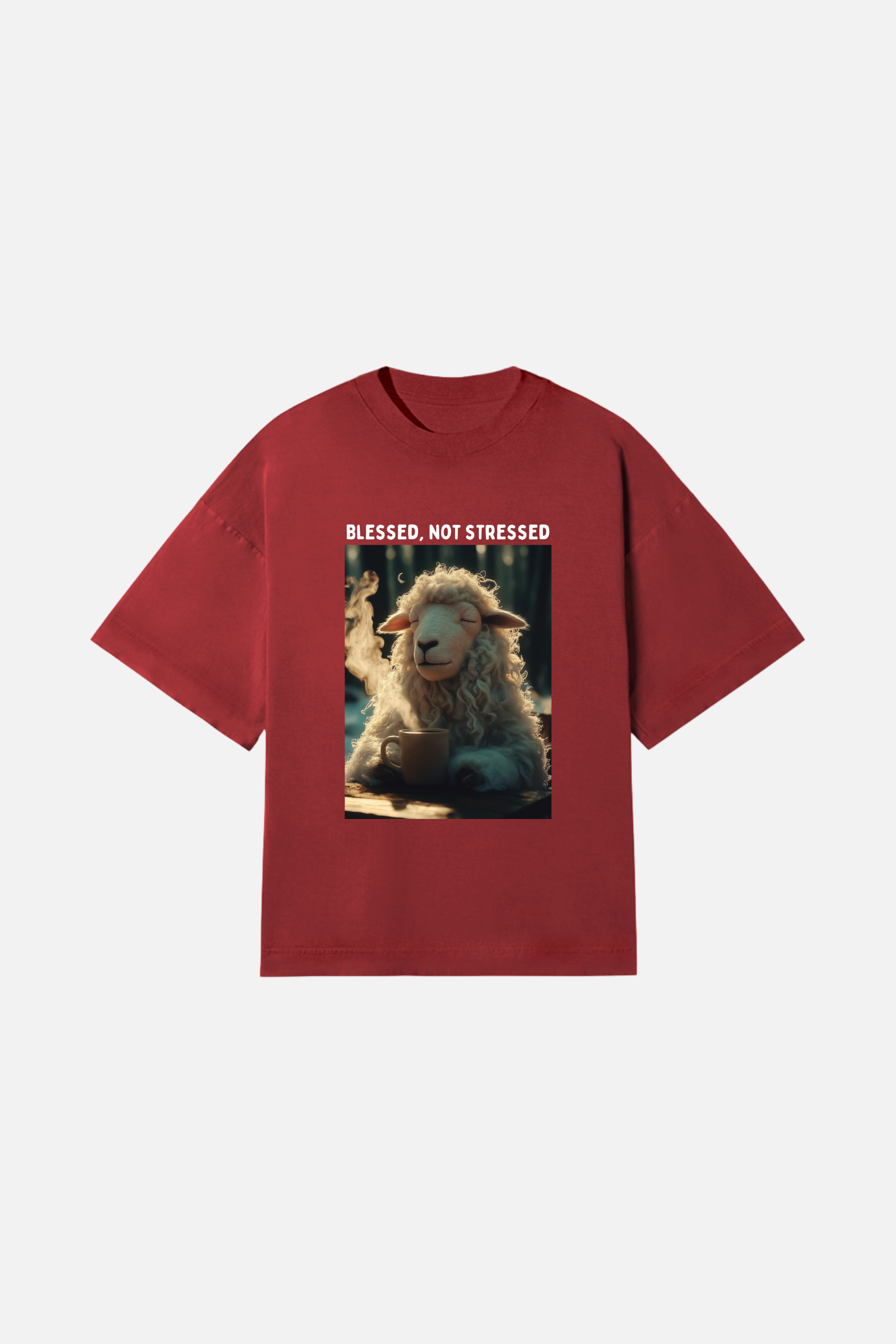Camiseta Heavy Boxy Dois ou Mais - Blessed not Stressed