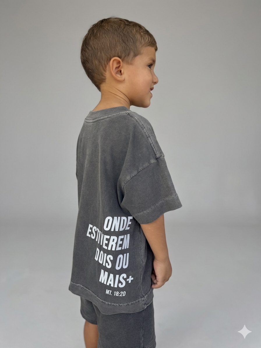 Camiseta Infantil Oversized Dois ou Mais - Onde Estiverem