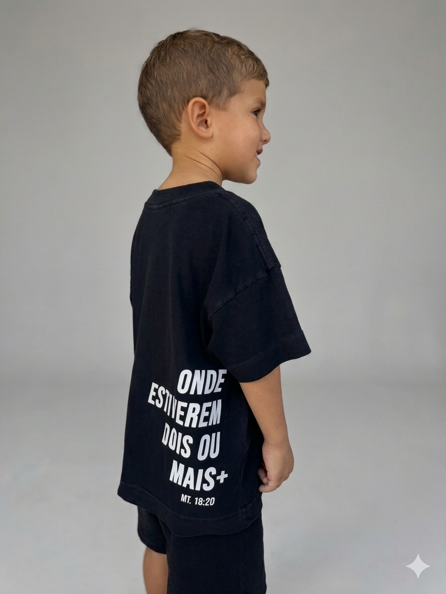 Camiseta Infantil Oversized Dois ou Mais - Onde Estiverem