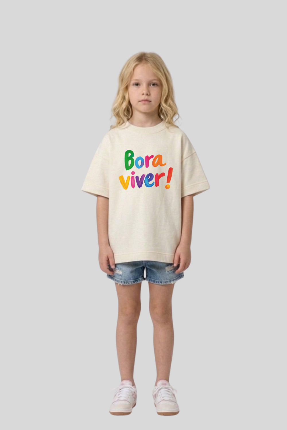 Camiseta Oversized Infantil Dois ou Mais - BORA VIVER COLOR